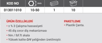 DHT 3/8 Tork Anahtarı 10-50 Nm