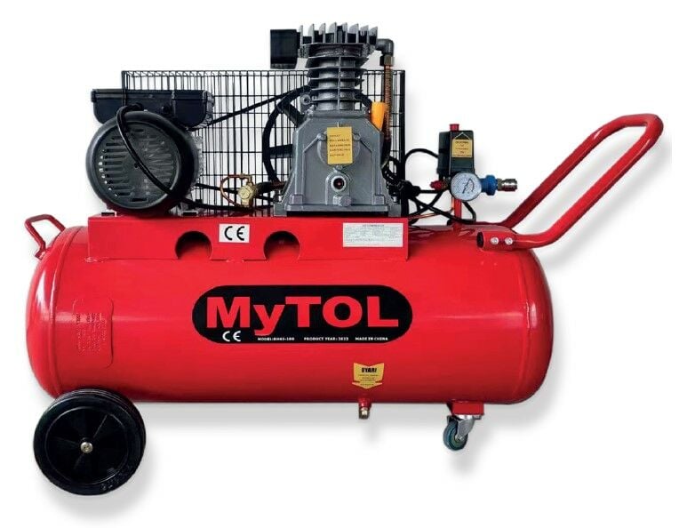 MY TOL MY14302 - 100 Litre İtalyan Tip Çift Piston Hava Kompresörü 2 HP