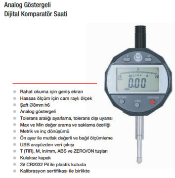 WERKA Analog Göstergeli Dijital Komparatör Saati