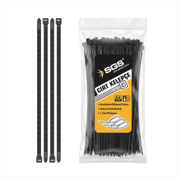 SGS Siyah Plastik Cırt Kelepçe Kablo Bağı (100' lü Paket)