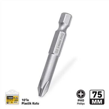 YILDIZ UÇLU BİTS TORNALI S2 PH0*75mm Sand-Pro Series