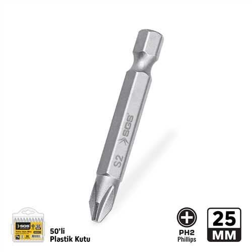 SGS3912 - YILDIZ UÇLU BİTS S2 PH2*25mm Sand-Pro Series