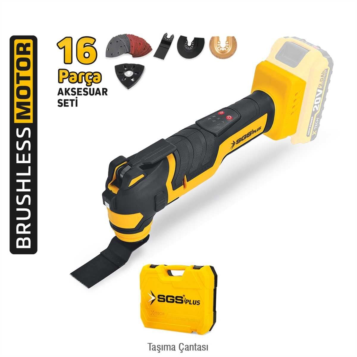 SGS5435B - Akülü Kesici ve Raspalama Zımpara Makinası 16 Parça ( SOLO MAKİNA)