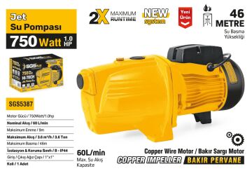SGS5387 - JET SU POMPASI 750 WATT 1.0 HP - 46 METRE - BAKIR SARGI