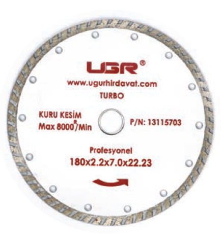 UGR Beton Taş Kesme Testeresi Sulu ve Kuru Kesim Turbo