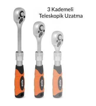 RİCO 1/4 CırCır Kolu Uzatmalı 72 Diş (007-KK1472)