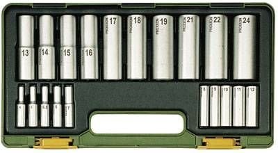 PROXXON 1/4''-1/2'' DERİN LOKMALI 20 PARÇALI LOKMA TAKIMI