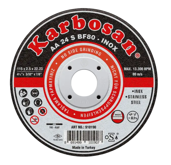 KARBOSAN 180 x 1.9 x 22 İnox Kesme Taşı (Paslanmaz Çelik İnce Kesme Diski)