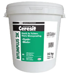 Ceresit Bitumplus 2K Elastik Su Yalıtımı ( Siyah - 32 KG Kombi Set )