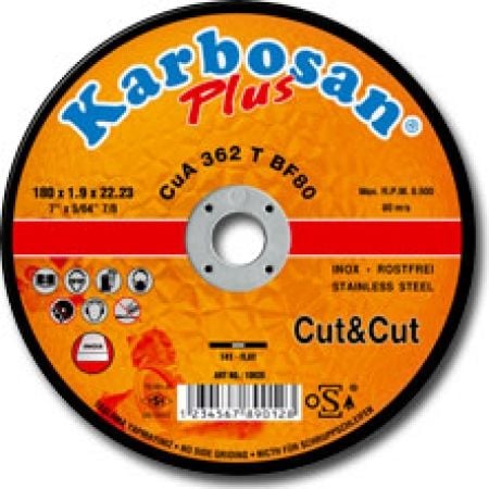 KARBOSAN Cut & Cut Kesme Taşı 125 x 1.0 x 22 (25 Adet)
