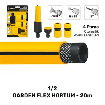 SGS4364 - 1/2 GARDENFLEX BAHÇE SULAMA HORTUM 20 METRE  5 PARÇA SET