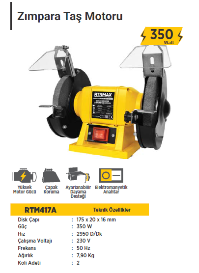 RTR Max Zımpara Taş Motoru (350 Watt)
