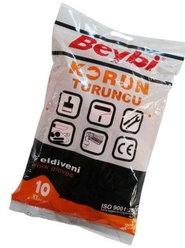 BEYBİ Korun Turuncu Bulaşık Temizlik Eldiveni - 120 ÇİFT