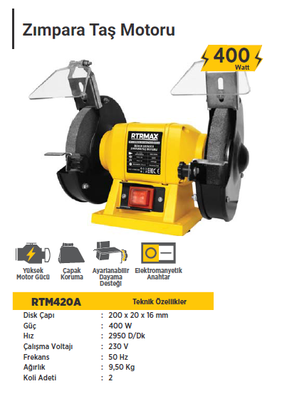 RTR Max Zımpara Taş Motoru (400 Watt)