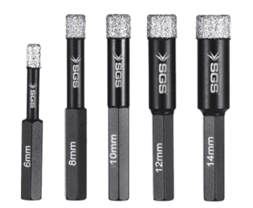 SGS HEX Uçlu Elmas Rayba Mermer Granit Kuvars Taş Delme Pançı