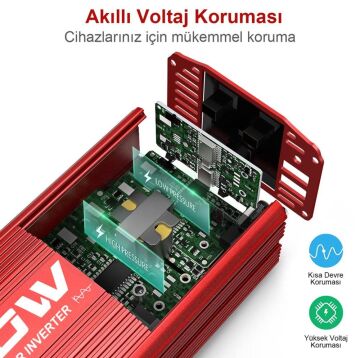 KOBB KBN600 12V/220V 600Watt Modifiye Sinüs Dönüştürücü İnvertör