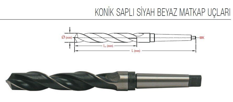 MAIER DIN 345 Konik Saplı Haddeli HSS Matkap Ucu 55mm
