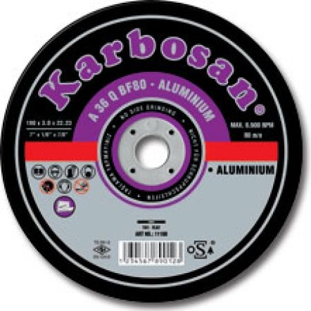 KARBOSAN Alüminyum Kesme Taşı 180 x 3.0 x 22 Bombeli Tip (25 Adet)