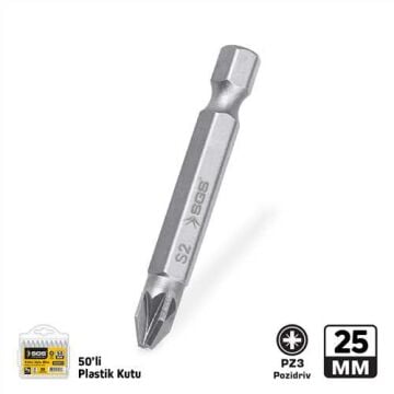 POZİDRİV UÇLU BİTS S2 PZ3*25mm Sand-Pro Series