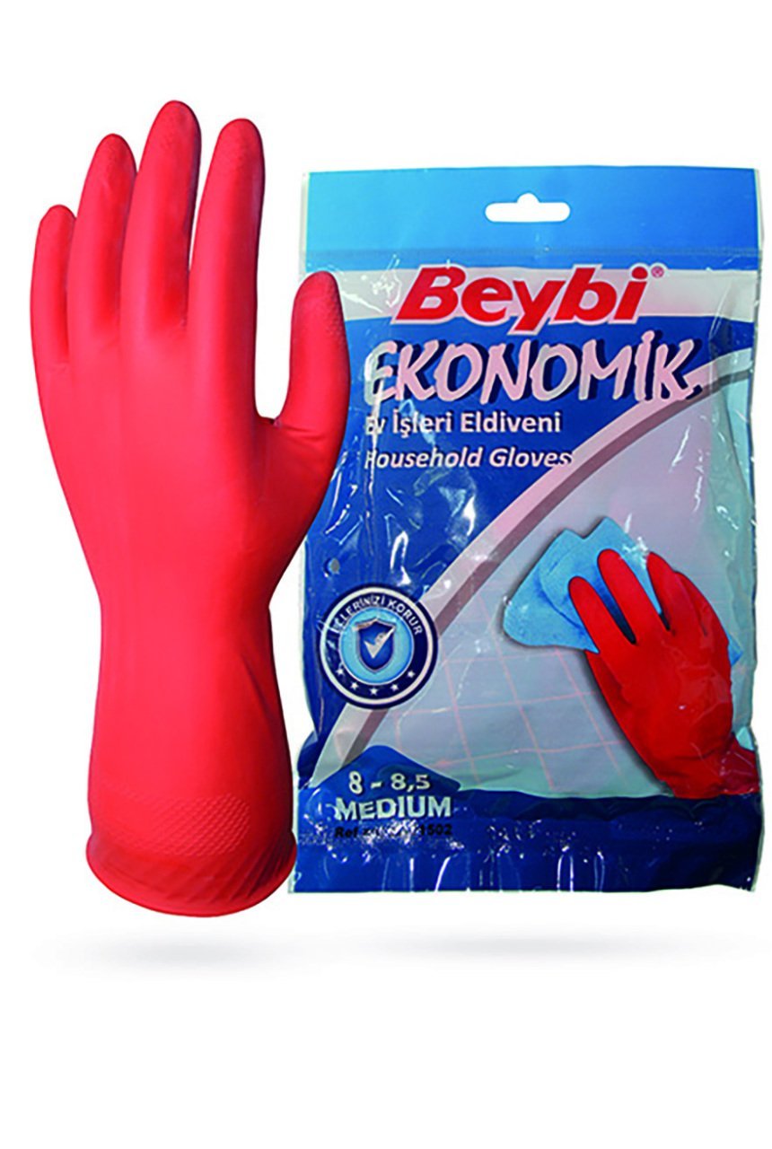 BEYBİ Ekonomik Lastik Bulaşık Temizlik Eldiveni 25 ADET