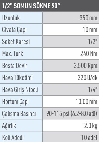 OSAKA OPT-P 398 Havalı Somun Sökme 1/2'' (Doksan Derece)