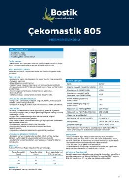 BOSTİK Çekomastik 805 Mermer Yapıştırma Silikonu Şeffaf 310 ML- 25 AADET