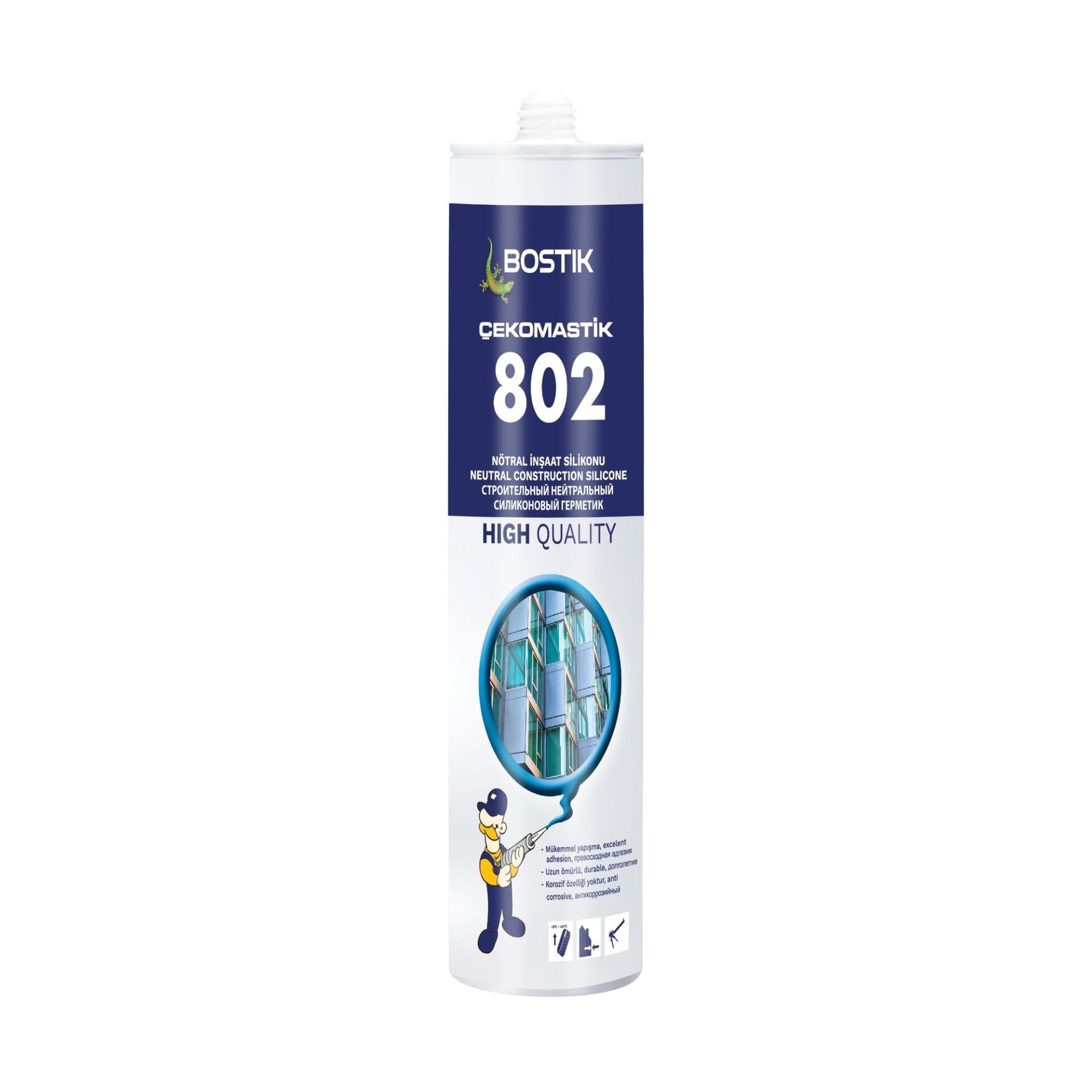 BOSTİK ÇEKO 802 Nötr İnşaat Silikonu 280 ML - 25 ADET