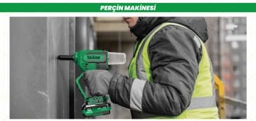 HaisPro (RB-LM64) - 6.4mm - 21 Volt - 4 Amper Akülü Profesyonel Perçin Makinesi Tabancası - Çift Akülü