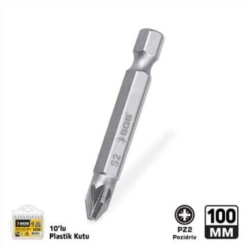 SGS3945 - POZİDRİV UÇLU BİTS S2 PZ2*100mm Sand-Pro Series