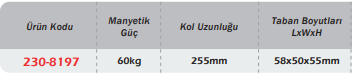 WERKA Üniversal Manyetik Ayak 60KG