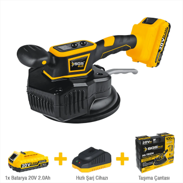 SGS5417 - 100 KG AKÜLÜ SERAMİK GRANİT TİTREŞİMLİ VANTUZ 20 VOLT 2 AMPER