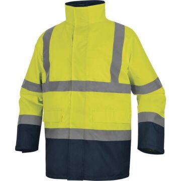 Fosforlu Sarı Parka Kışlık Mont Reflektörlü