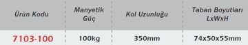 WERKA 100 KG Kromajlı Üniversal Manyetik Ayak 350mm
