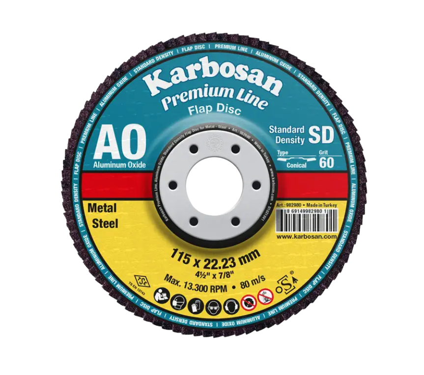 KARBOSAN 115mm - 60 Kum Alüminyum Oksid Flap Disk