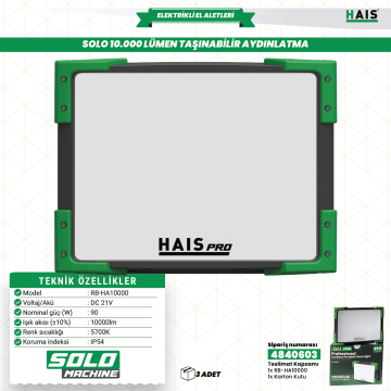 HaisPro (RB-HA10000) -  Taşınabilir 10.000 Lümen LED Projektör Aydınlatma