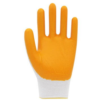 BEYBİ PN5 Sarı Beyaz Polyester Örme Nitril İş Eldiveni