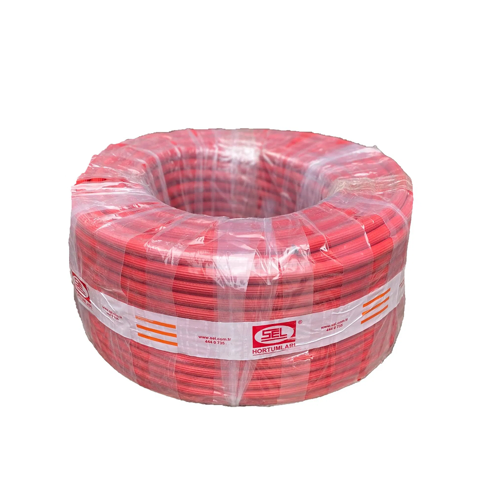 SEL Thermo - 3/8 - 10x17mm - Kırmızı Hava Hortumu - 100 Metre