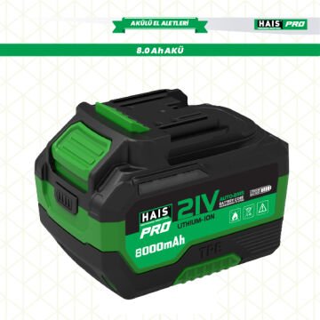HaisPro - 8 Amper 21 Volt Yedek Akü Batarya - H20 Serisi