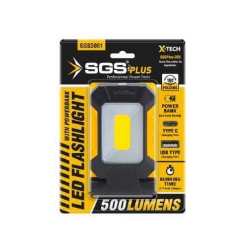 SGS5061 -  20 Volt Akülü Katlanır LED Fener 500 Lümen - 180 Derece
