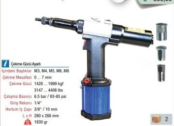YAMA TPM8X Havalı M8 Somun Perçin Tabancası Makinesi