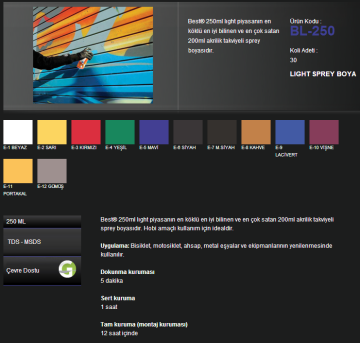 BEST LIGHT SPREY BOYA 250 ML - MAVİ