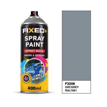FiXED - RAL7001 GRİ Parlak Akrilik Sprey Boya 400 ML - 12 Adet - Koli Fiyatı
