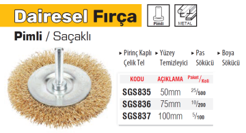 SGS Dairesel Fırça Pimli Saçaklı
