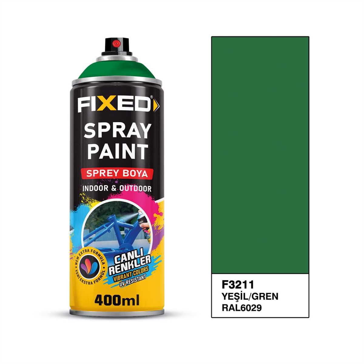 FiXED - RAL6029 Yeşil Parlak Akrilik Sprey Boya 400 ML