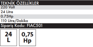 FİAC DE 100 Süper Sessiz Dişci Hava Kompresörü 24 Litre