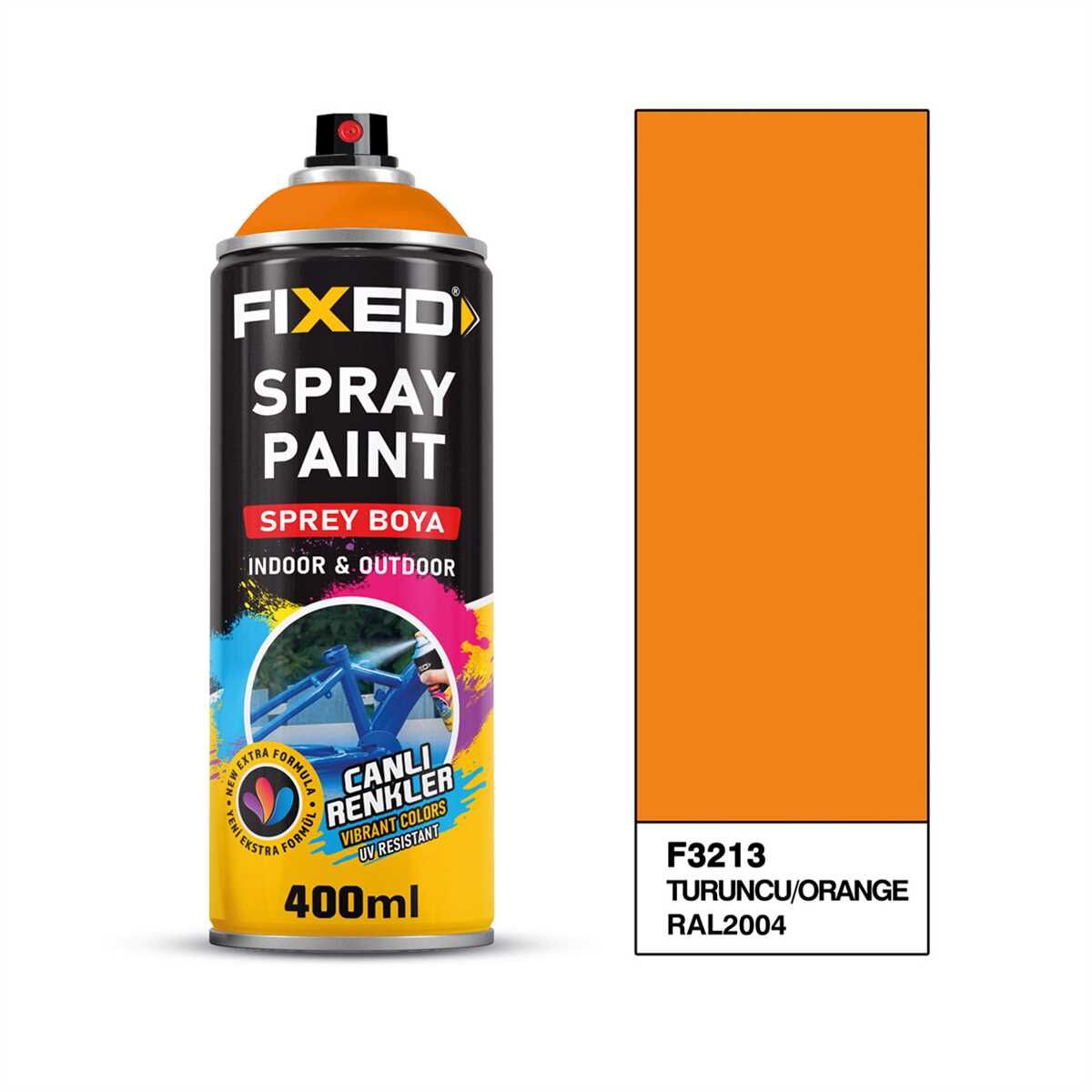 FiXED - RAL2004 Turuncu Parlak Akrilik Sprey Boya 400 ML - 12 Adet - Koli Fiyatı
