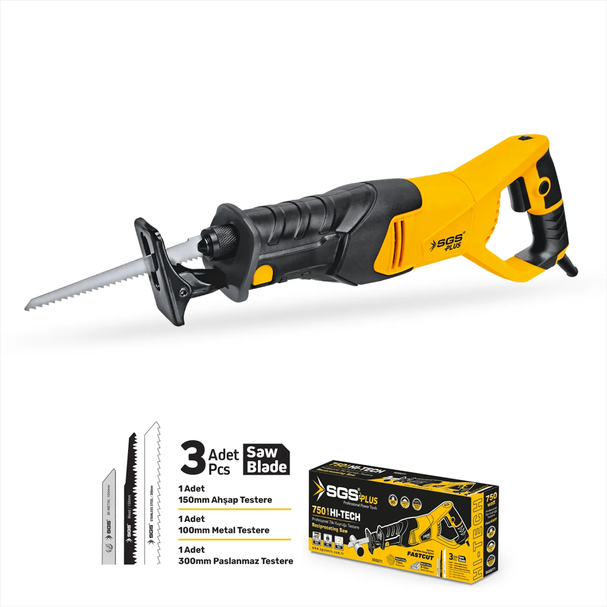 SGS5271 - ELEKTRİKLİ TİLKİ KUYRUĞU TESTERE MAKİNASI 750 WATT