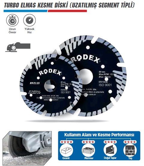 RODEX Turbo Elmas Kesme Diski ( Uzatılmış Segman Tipi )