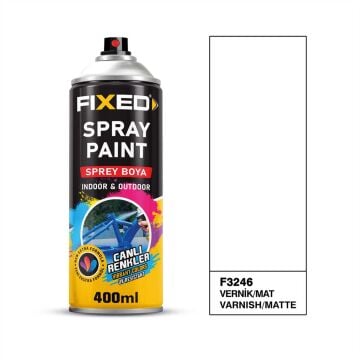 FiXED - Şeffaf MAT Vernik Akrilik Sprey Boya 400 ML - 12 Adet - Koli Fiyatı