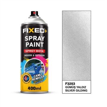 FiXED - Gümüş Yaldız Efekt Akrilik Sprey Boya 400 ML - 12 Adet - Koli Fiyatı